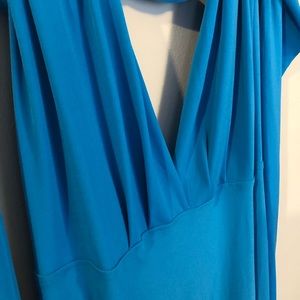 Backless, deep plunging front midi dress - with long ties.